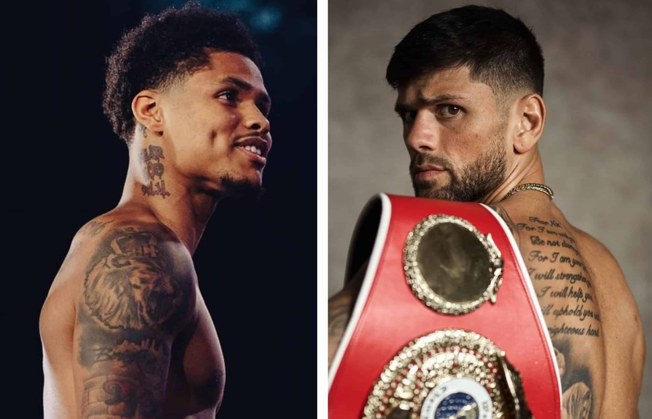 SHAKUR STEVENSON A LA IZQUIERDA Y JOE CORDINA A LA DERECHA