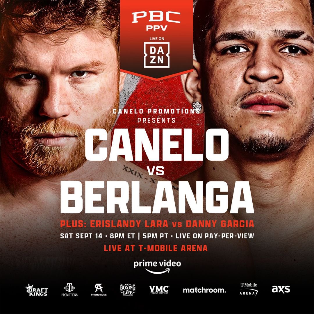 Canelo vs Berlanga este 14 de septiembre en Las Vegas, Nevada.