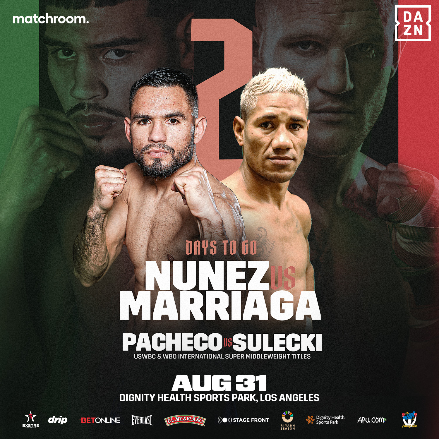 Eduardo Sugar Núñez vs. Miguel Marriaga, este sábado en Carson.