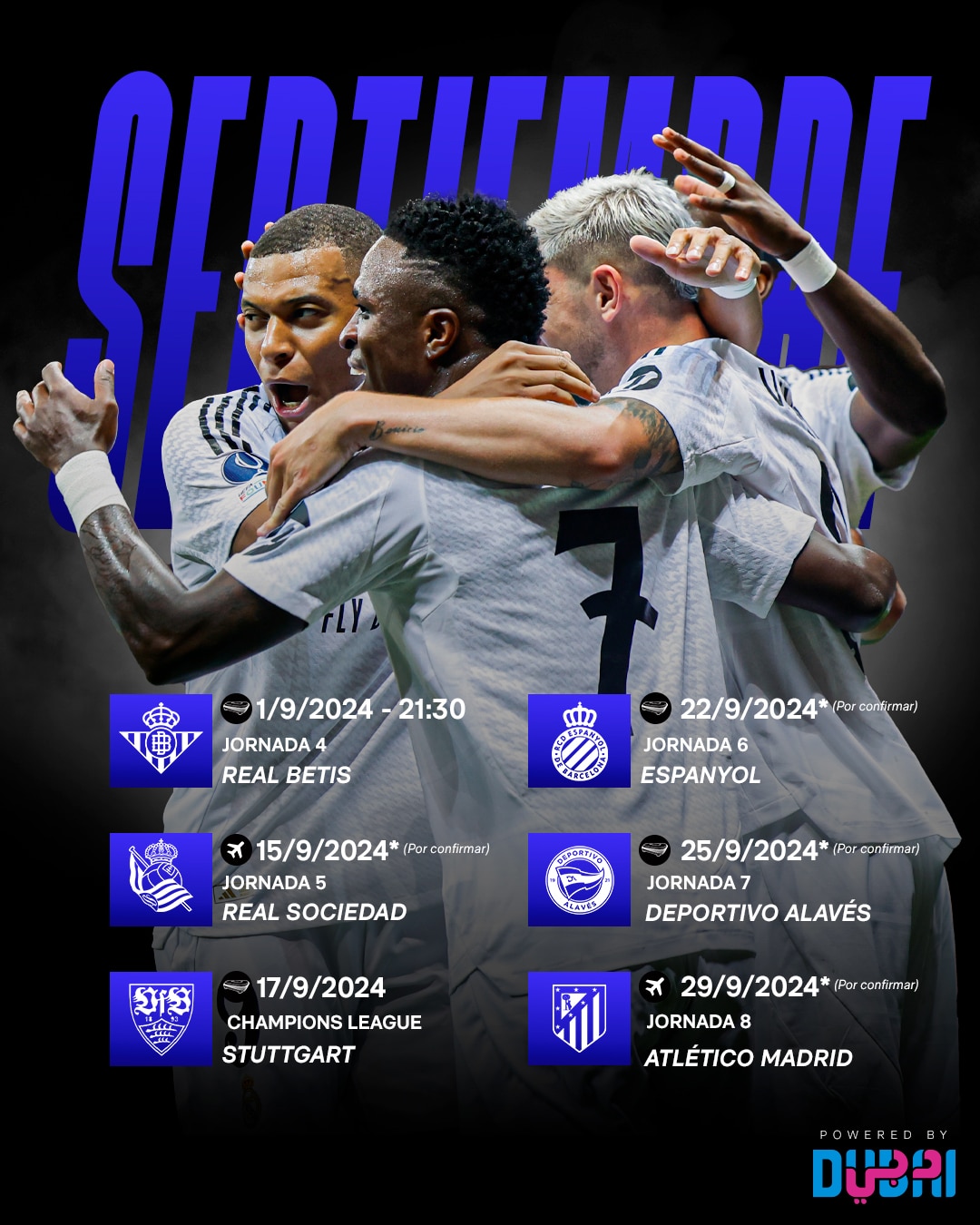 Real Madrid tendrá un mes de septiembre muy ajetreado.