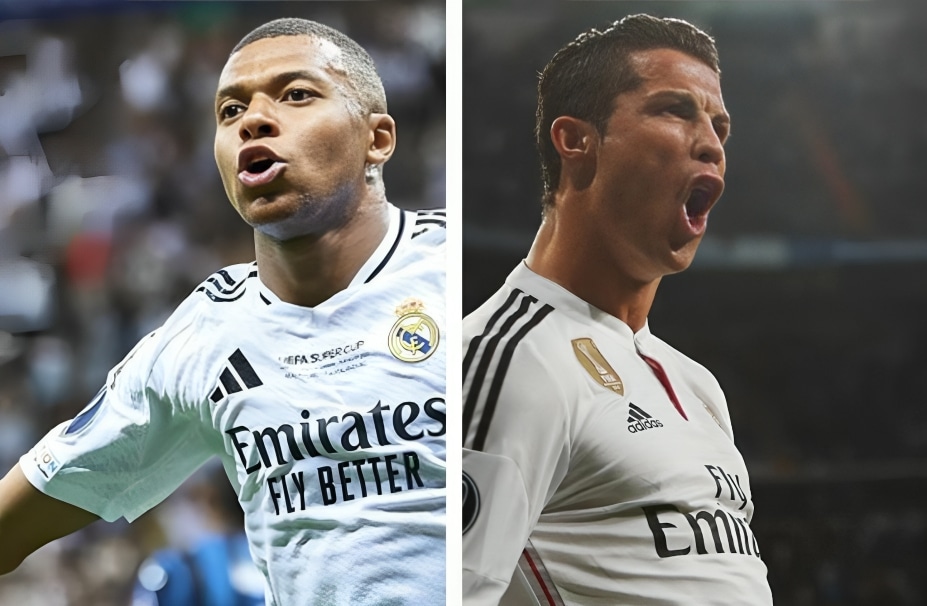 KYLIAN MBAPPÉ A LA IZQUIERDA Y CRISTIANO RONALDO A LA DERECHA