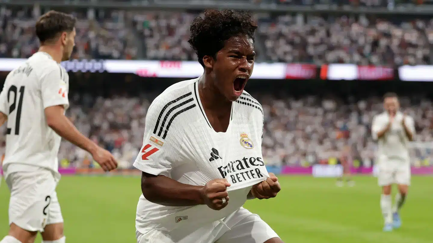 ÉNDRICK CELEBRA SU PRIMER GOL EN SU DEBUT CON EL REAL MADRID EN LALIGA Y EN EL SANTIAGO BERNABÉU