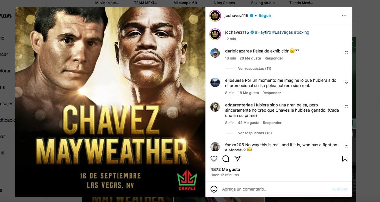 Julio César Chávez hace oficial su pelea ante Floyd Mayweather.