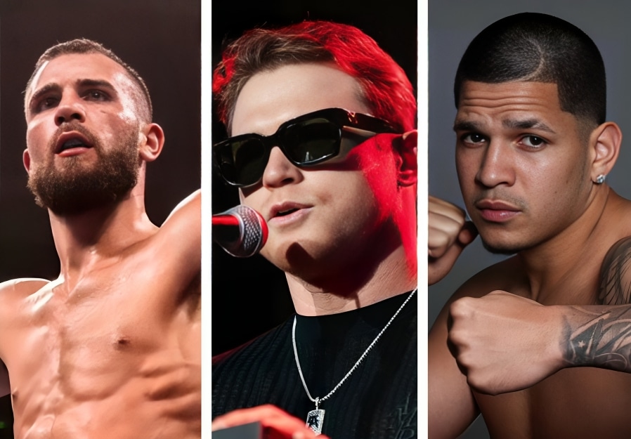 DE IZQUIERD A DERECHA, CALEB PLANT, CANELO ÁLVAREZ, Y ÉDGAR BERLANGA