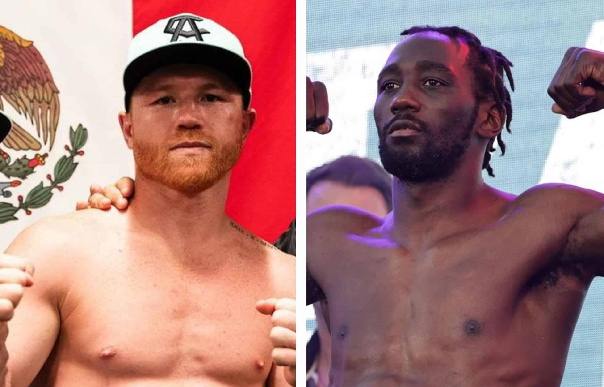 SAÚL ÁLVAREZ A LA IZQUIERDA Y TERENCE CRAWFORD A LA DERECHA