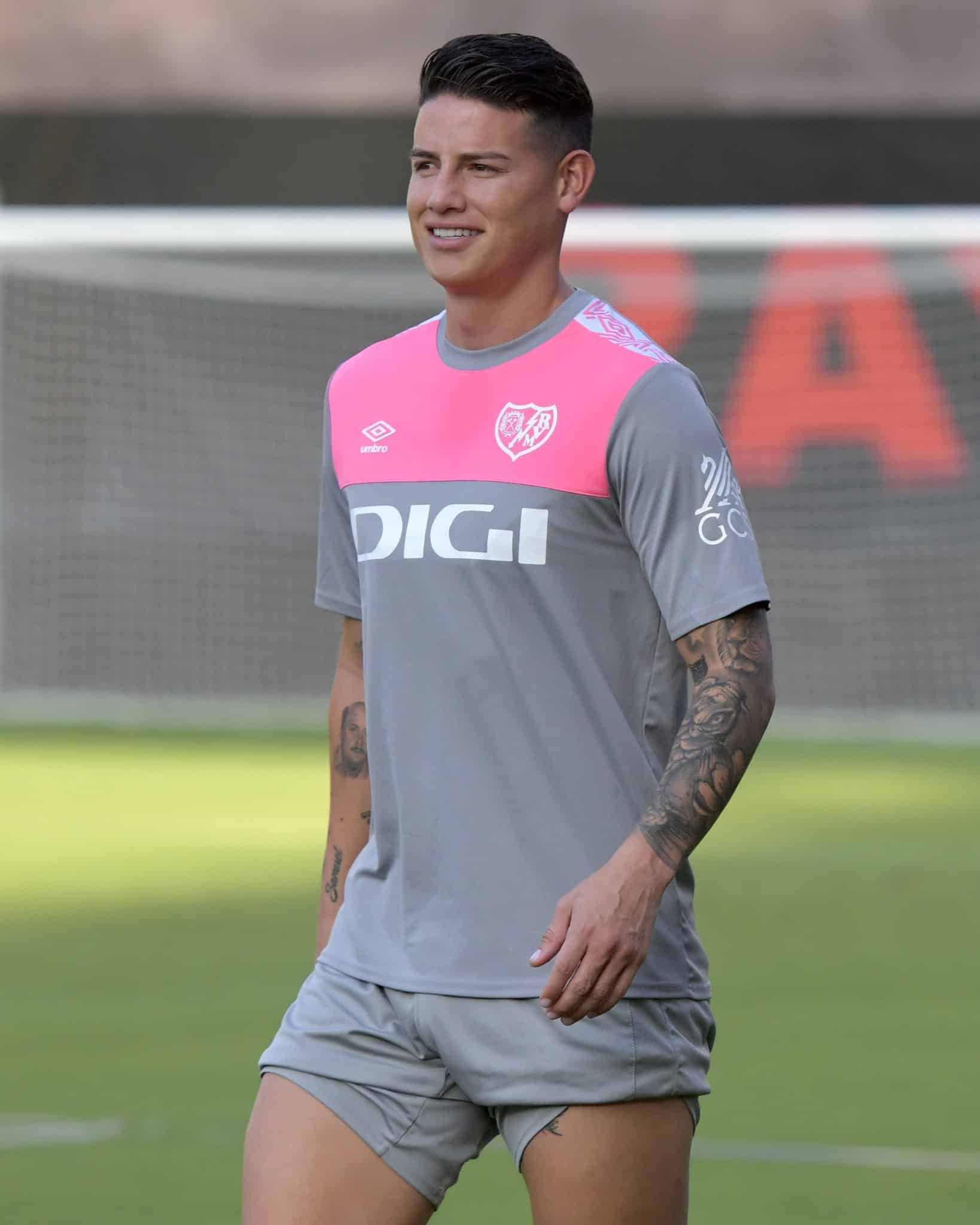 James Rodríguez en entrenamiento con el Rayo Vallecano.