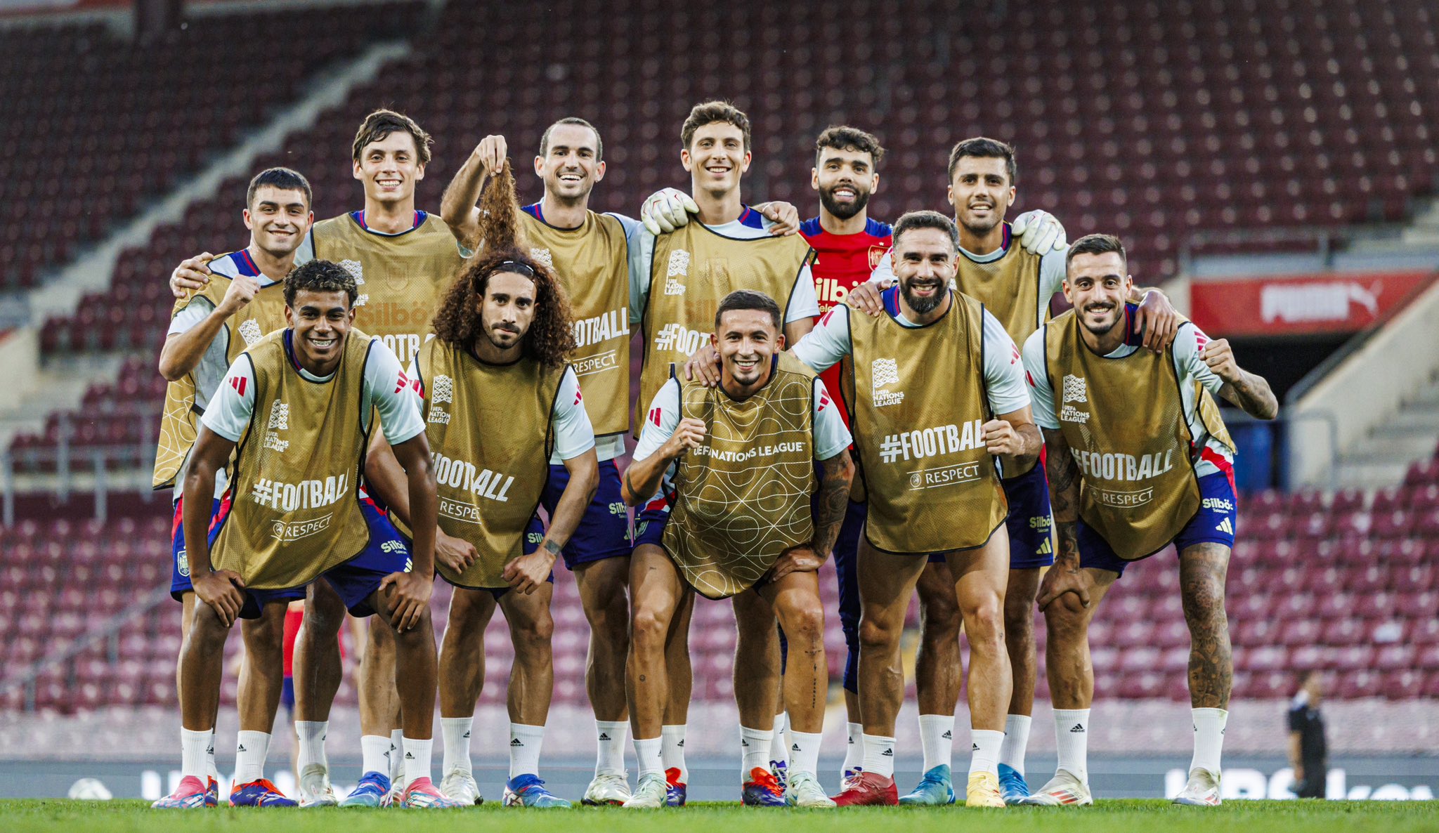 Los jugadores de España en entrenamiento previo a la fecha 2 de la UEFA Nations League.