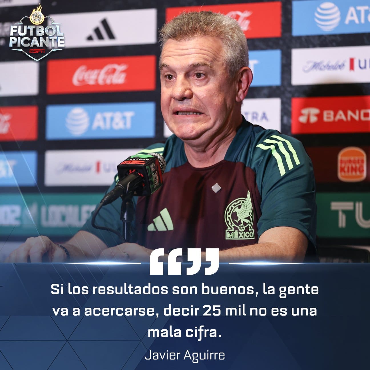 Javier Aguirre tras el triunfo de México en Estados Unidos.