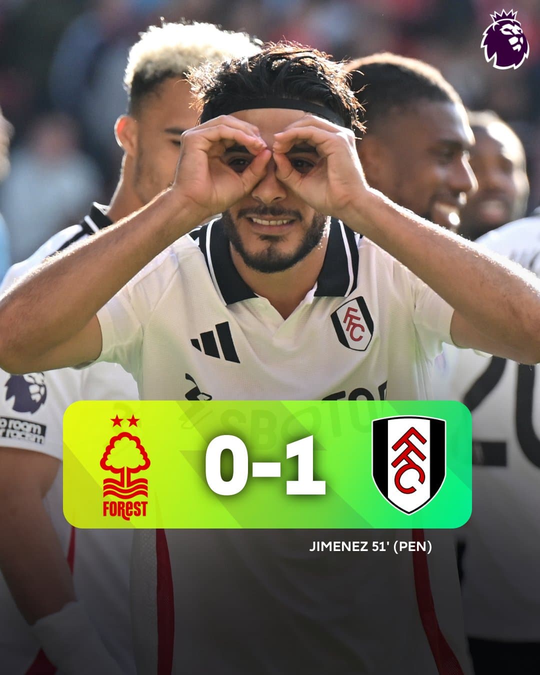 Raúl Jiménez anota su gol cien este sábado con el Fulham.