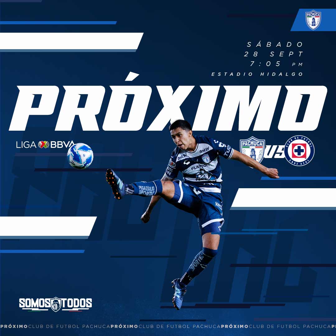 Pachuca recibe este sábado en el Huracán al Cruz Azul.