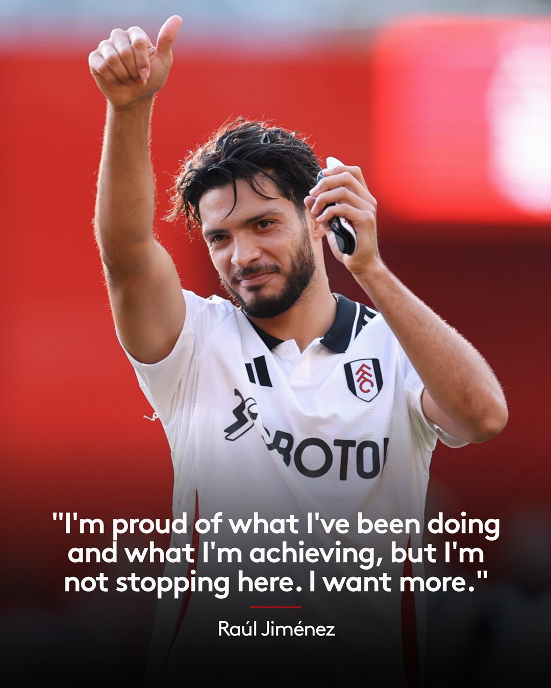 Raúl Jiménez se dice orgulloso de seguir sumando goles con el Fulham.