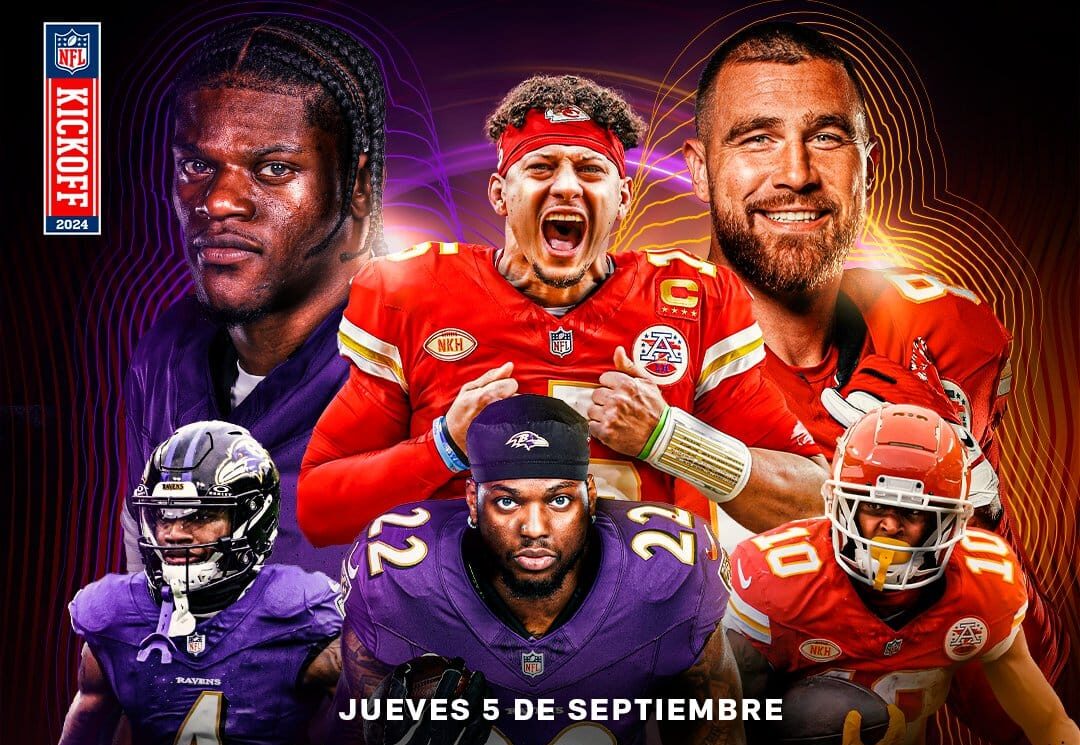 FLYER DEL PARTIDO ENTRE CHIEFS Y RAVENS DEL KICKOFF DE LA TEMPORADA 2024/2025 DE LA NFL