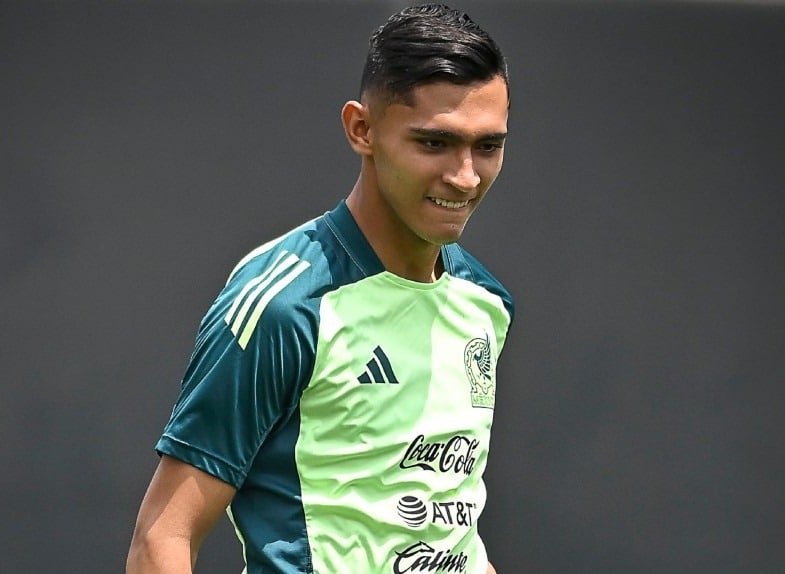 Fidel Ambriz en entrenamiento del Tricolor.