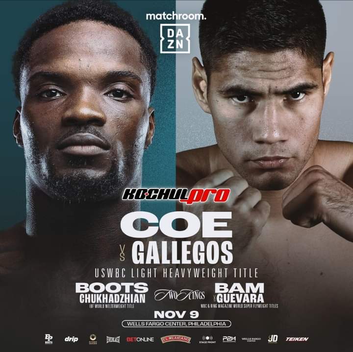 Manuel Gallegos vs Khalil Coe, esta pelea es el 9 de noviembre en Filadelfia.