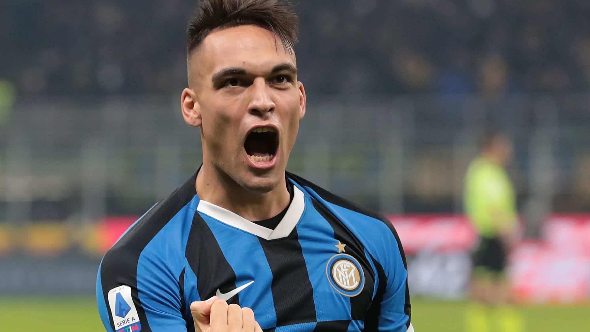 Lautaro Martínez en partido del Inter de Milán.