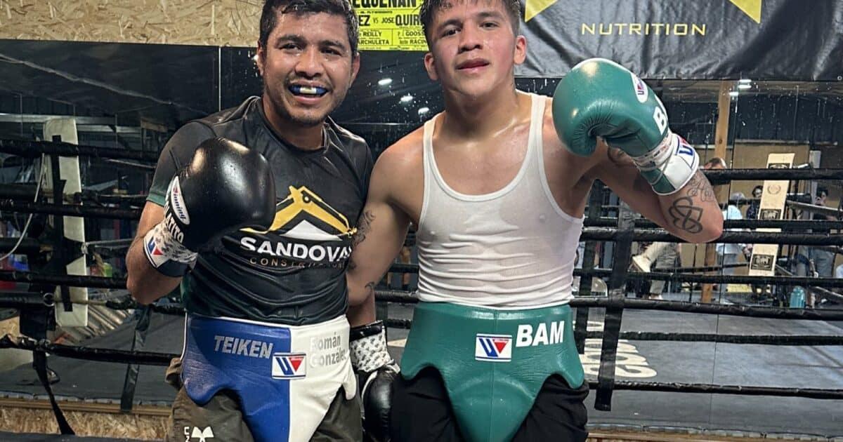 'Chocolatito' González le ayudo a Bam Rodríguez para su pelea ante el 'Gallo'.