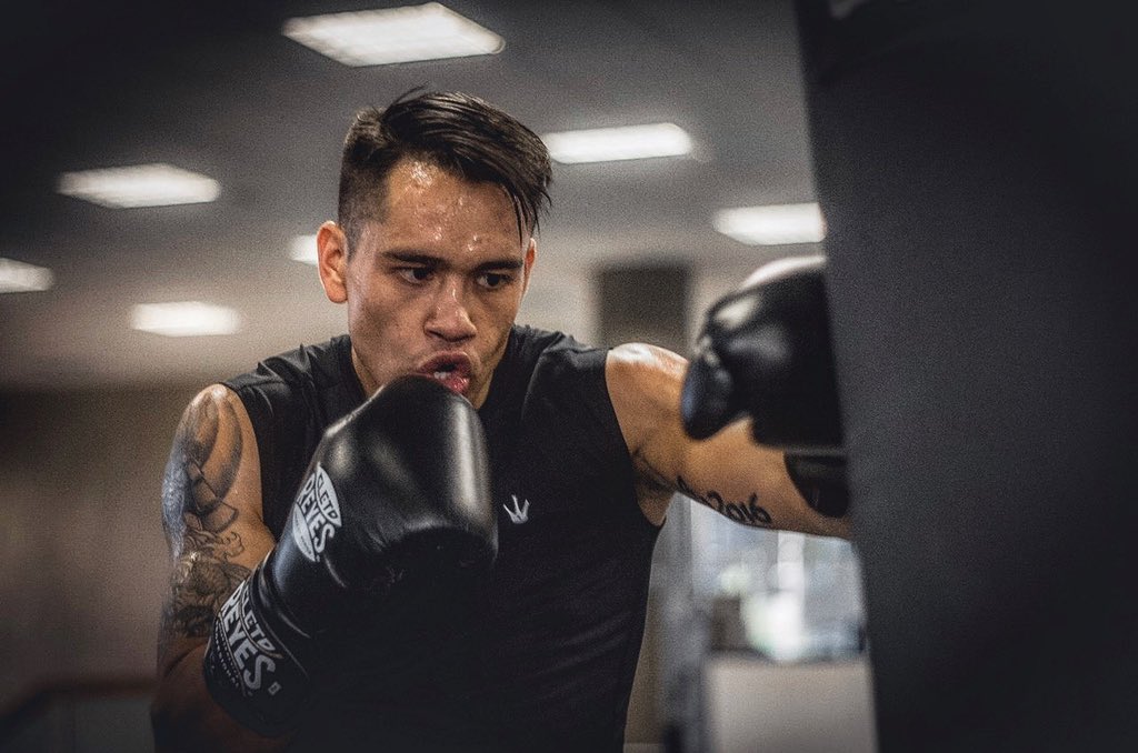 Misael Rodríguez en entrenamiento previo al combate del sábado pasado.