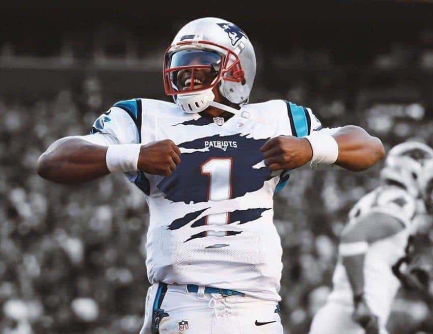 Cam Newton en su paso por la NFL con los Patriots.