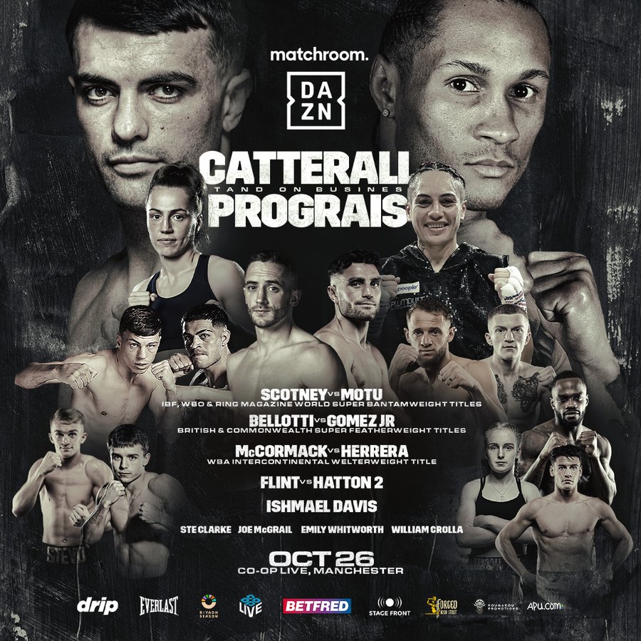 Cartelera preliminar para Catterall vs Prograis.