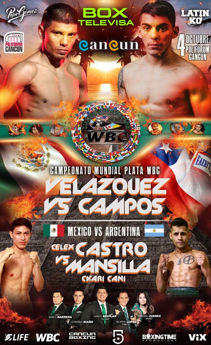 Joselito Velázquez vs Andrés Campos, este viernes desde Cancún.