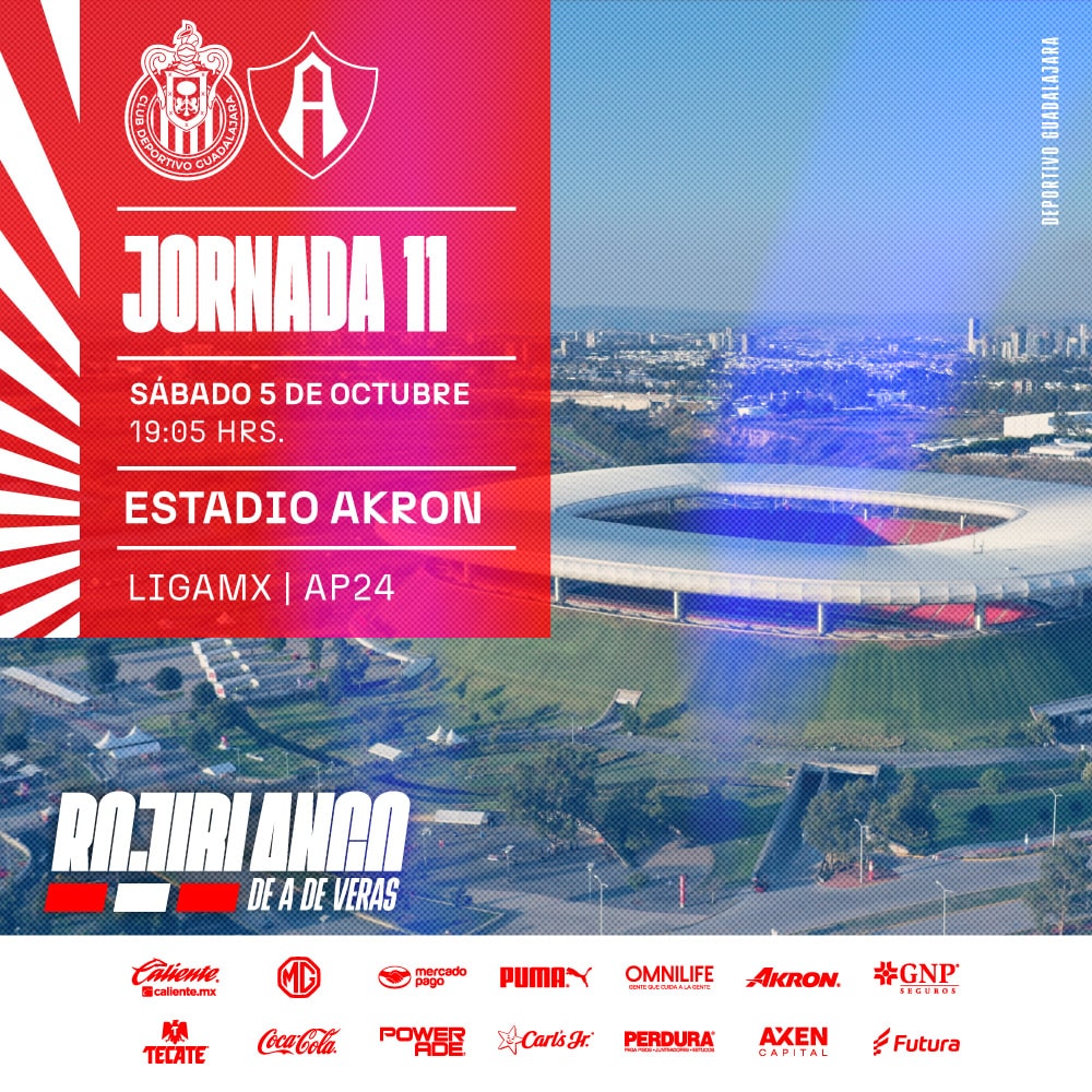 Chivas juega este sábado ante Atlas el Clásico Tapatío.