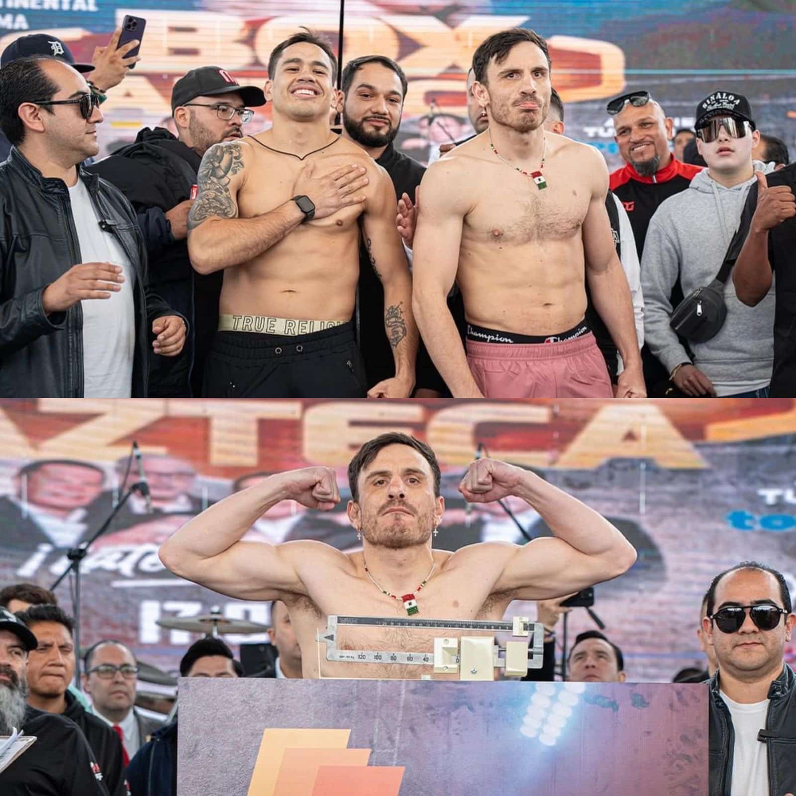 Misael Rodríguez vs Omar Chávez en la ceremonia de pesaje el pasado 4 de octubre.