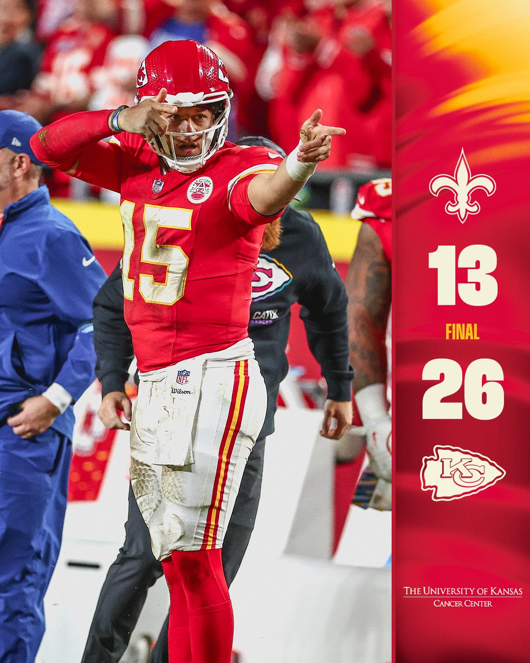 Los Chiefs mantienen el invicto tras vencer a los Saints.