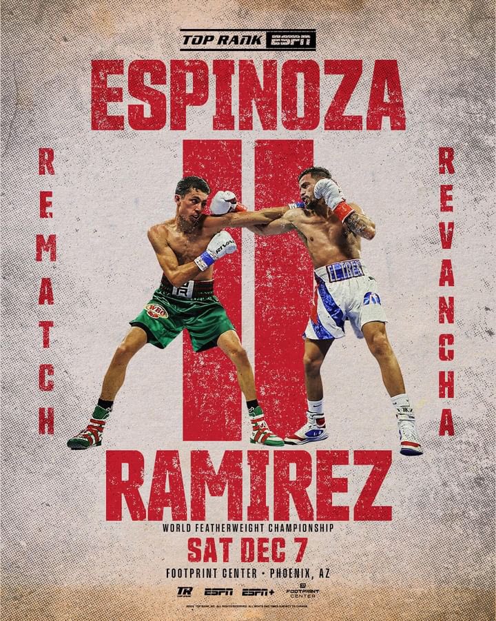 Rafael Espinoza vs Robeisy Ramírez, revancha este 7 de diciembre en Phoenix.