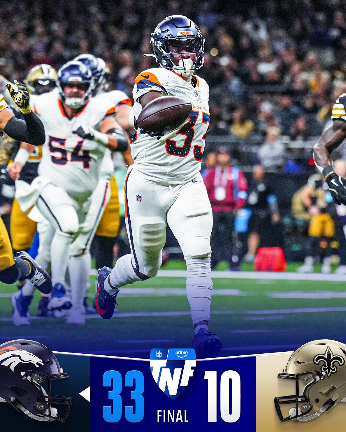 Los Broncos aplastaron a los Saints y se ponen con récord positivo.