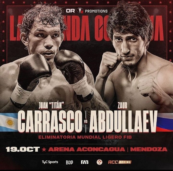 Juan Carrasco vs. Zaur Abdullaev, hoy sábado en Argentina.