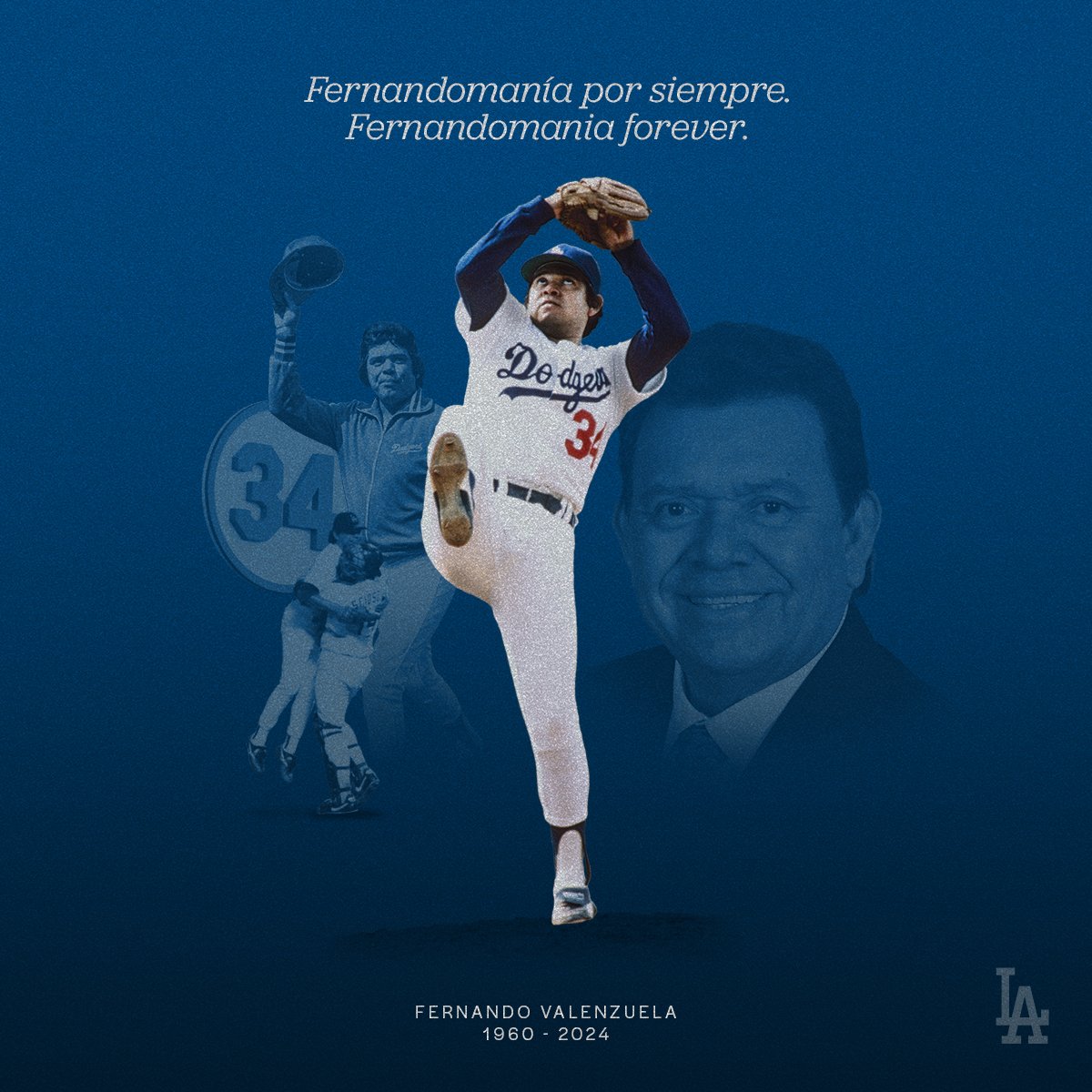 Los Dodgers de Los Ángeles lamentan el fallecimiento del legendario lanzador Fernando Valenzuela.