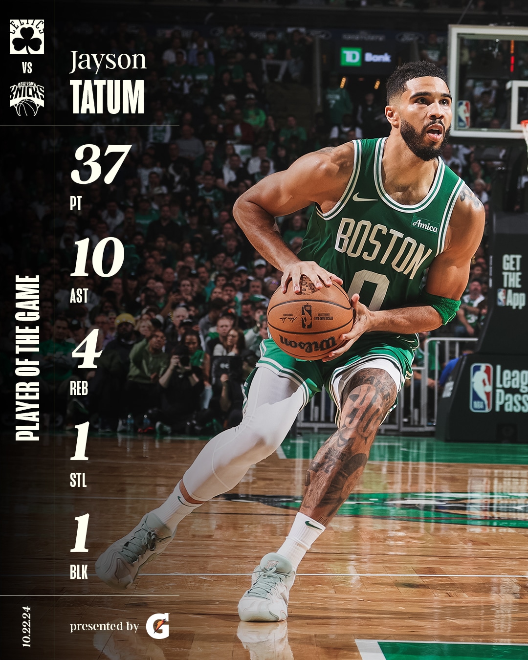 Jayson Tatum viene de tener un buen primer partido.