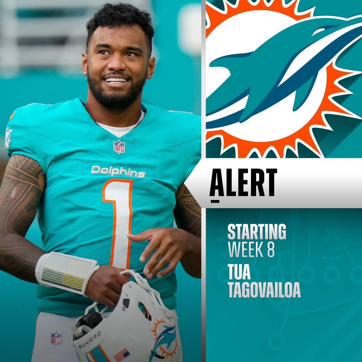 Tua Tagovailoa se integra de titular con los Miami Dolphins en la Semana 8.