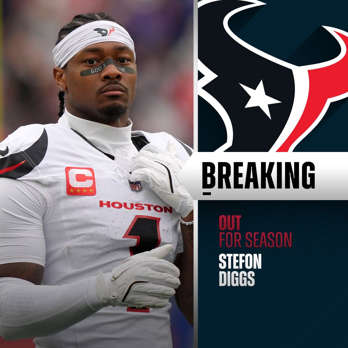 Stefon Diggs es baja el resto de la temporada con los Texans.