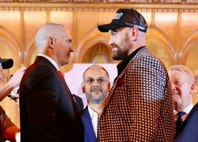 Oleksandr Usyk y Tyson Fury ya tuvieron su primer careo previo a la revancha.