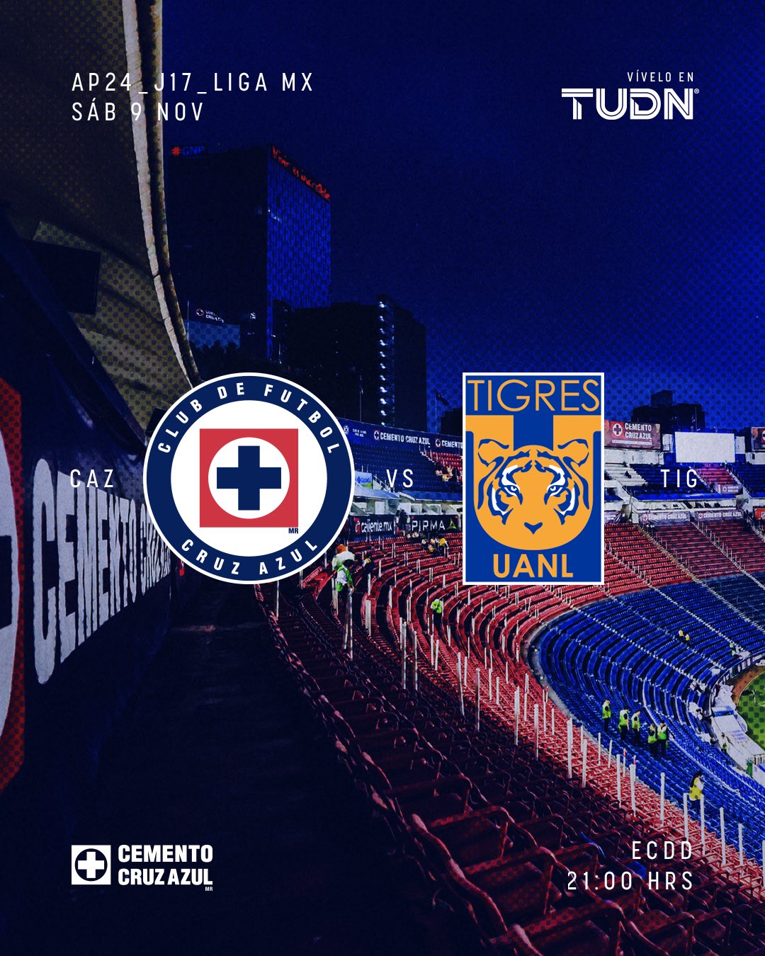 Cruz Azul cierra el torneo regular en casa ante Tigres.