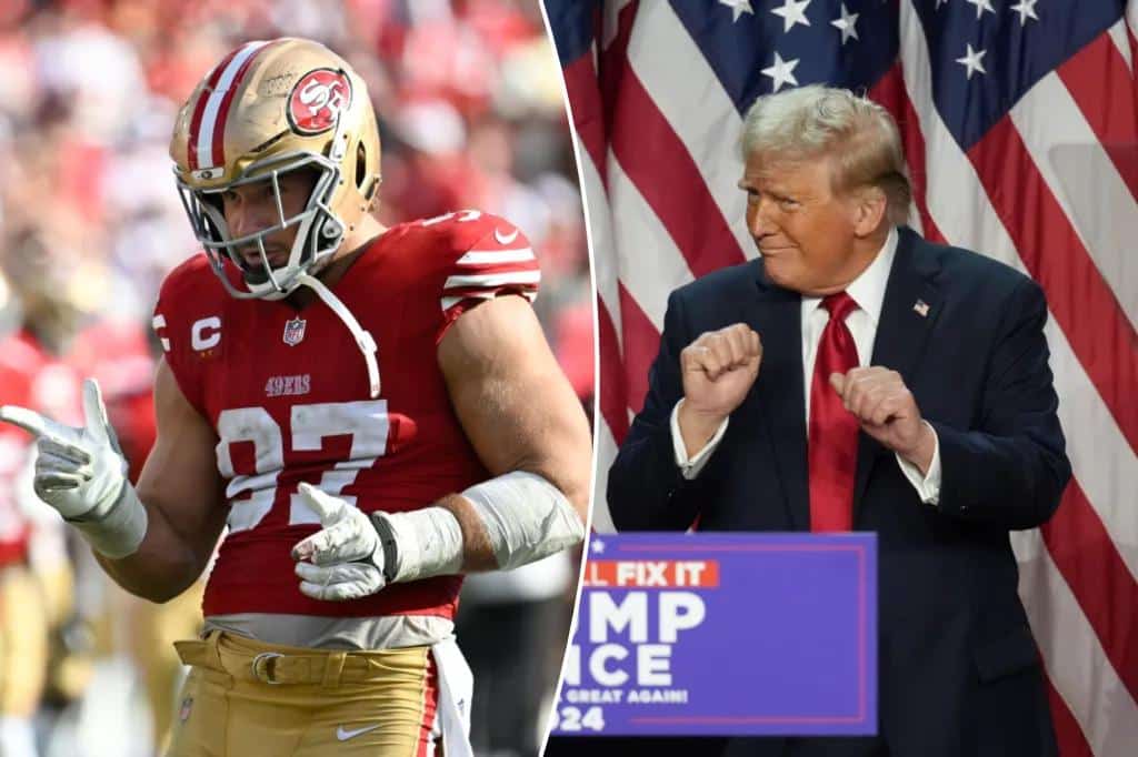 Donald Trump elogia a Nick Bosa de los 49ers después de que el baile del saco pareciera rendir homenaje al presidente electo.