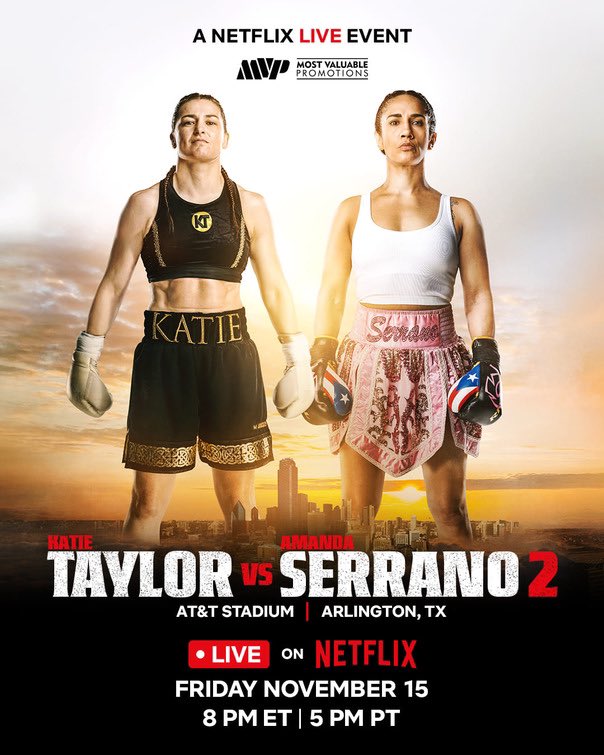 Katie Taylor y Amanda Serrano en revancha este viernes