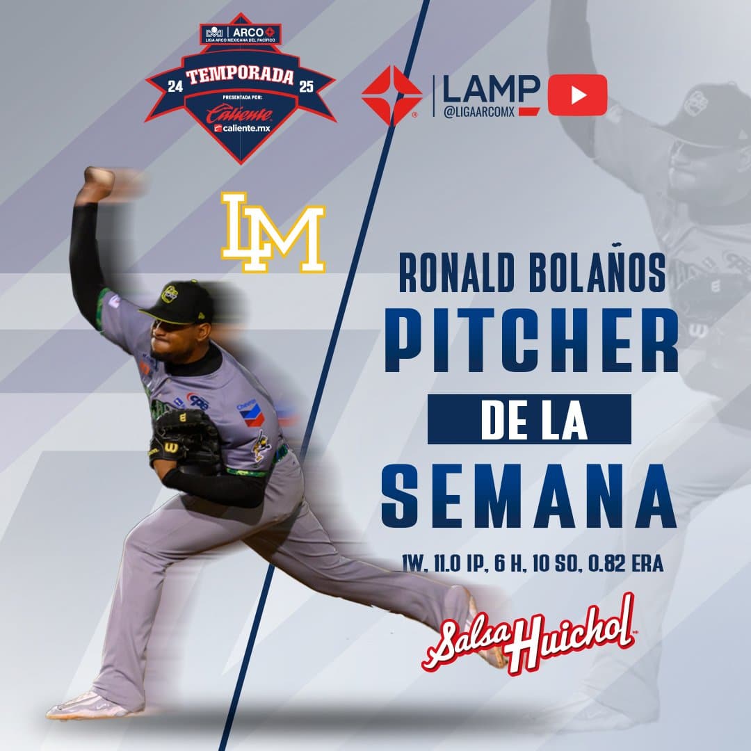 Ronald Bolaños fue el pitcher de la semana en la LAMP.