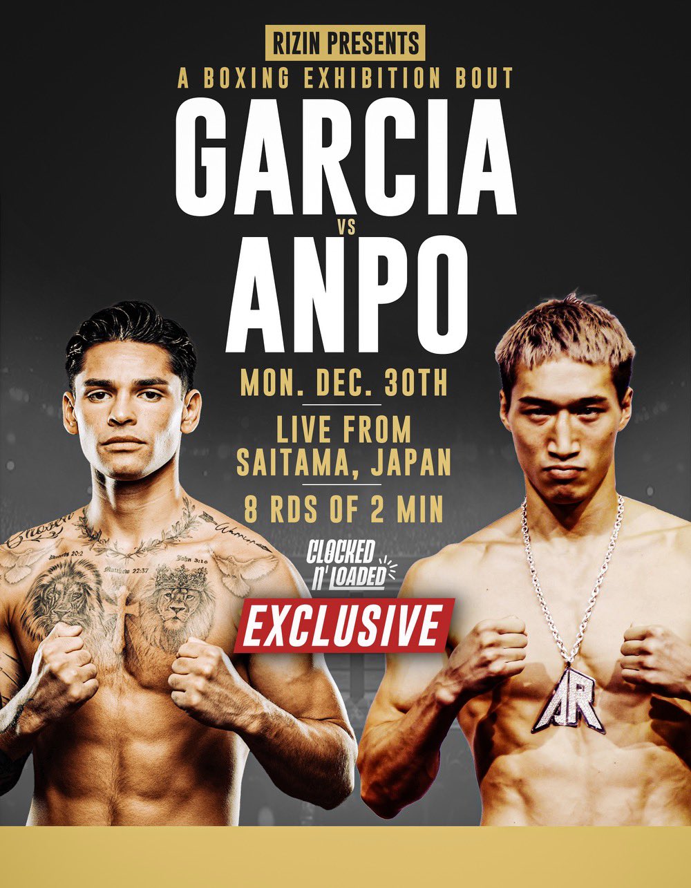 Ryan García está de vuelta. Se enfrentará a la estrella de RIZIN, Rukiya Anpo, en una exhibición especial de boxeo.