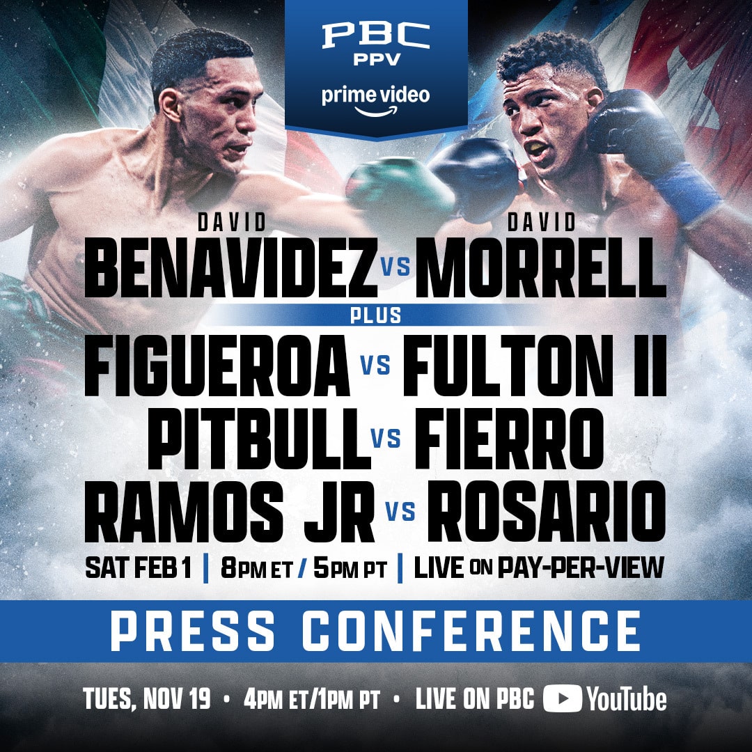 David Benavidez vs David Morrell Jr., este primero de febrero en Las Vegas.