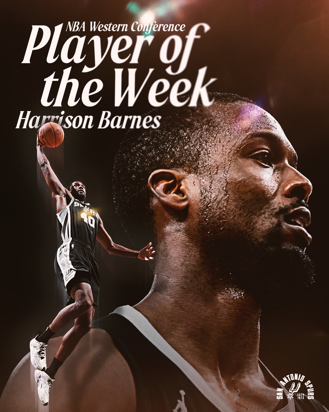 Harrison Barnes fue el mejor de la semana con los Spurs.