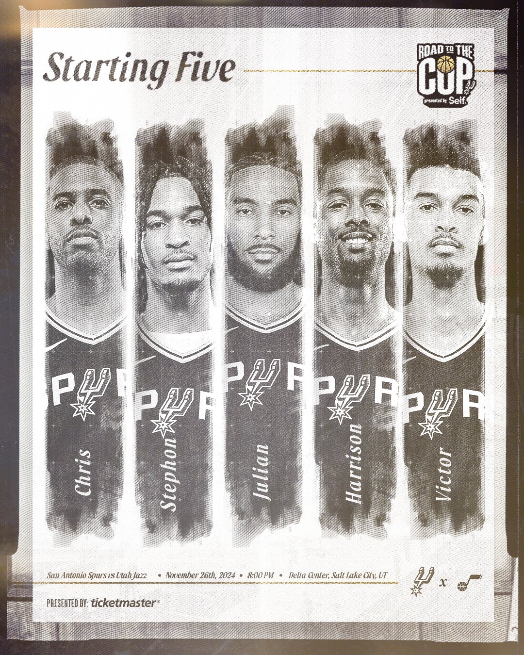 Quinteto titular de los Spurs de esta temporada.