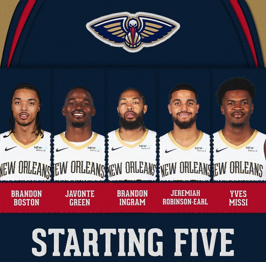 Listo el quinteto inicial de los Pelicans para el miércoles.