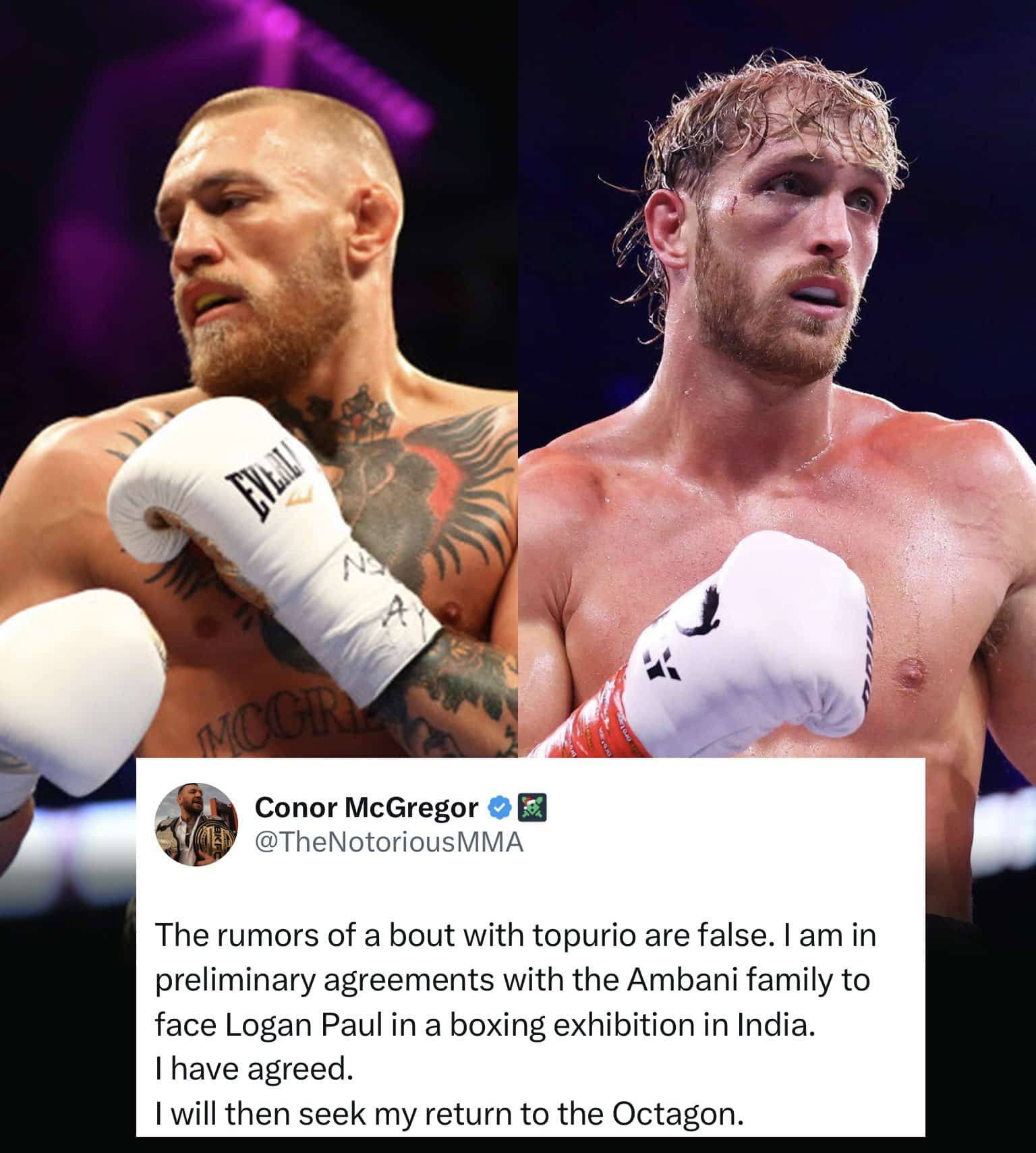 Conor McGregor apunta a una pelea de boxeo en 2025.