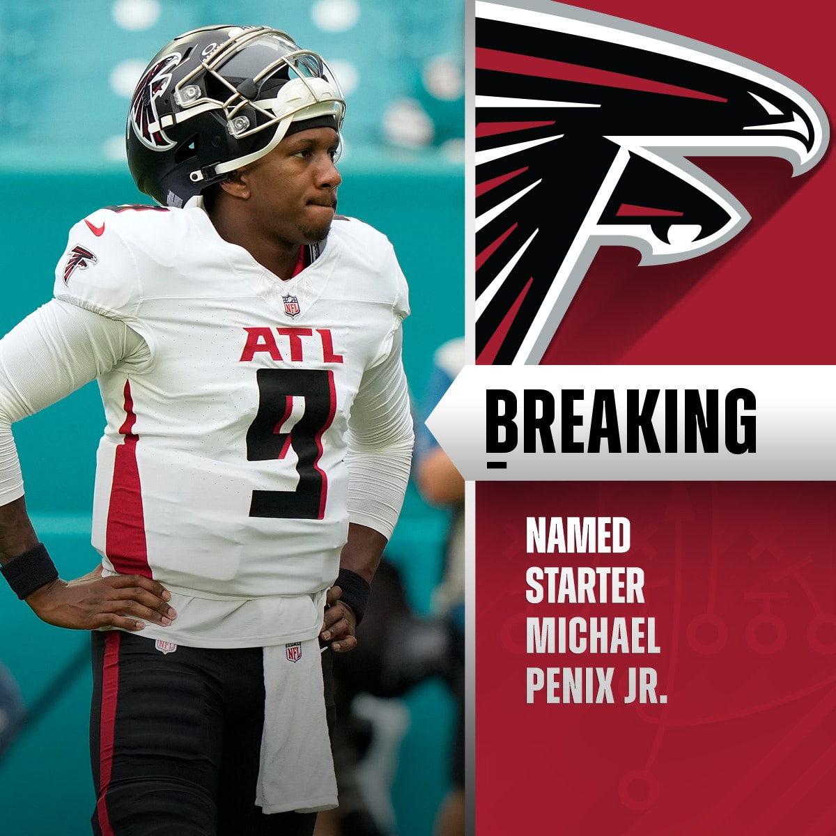 El entrenador en jefe Raheem Morris dijo en un comunicado que los Falcons seguirán adelante con Penix, reemplazando a Kirk Cousins ​​como titular. 