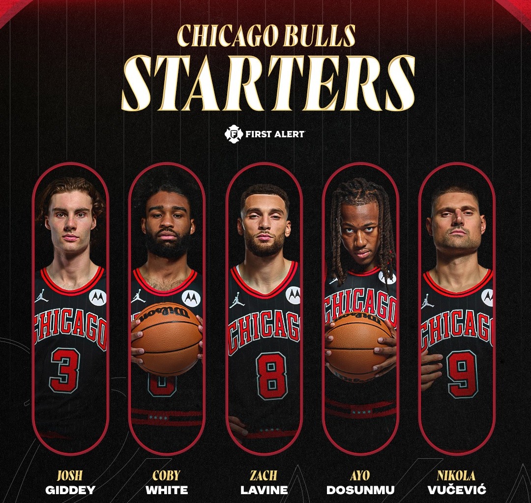 Quinteto titular de los Chicago Bulls de esta temporada.