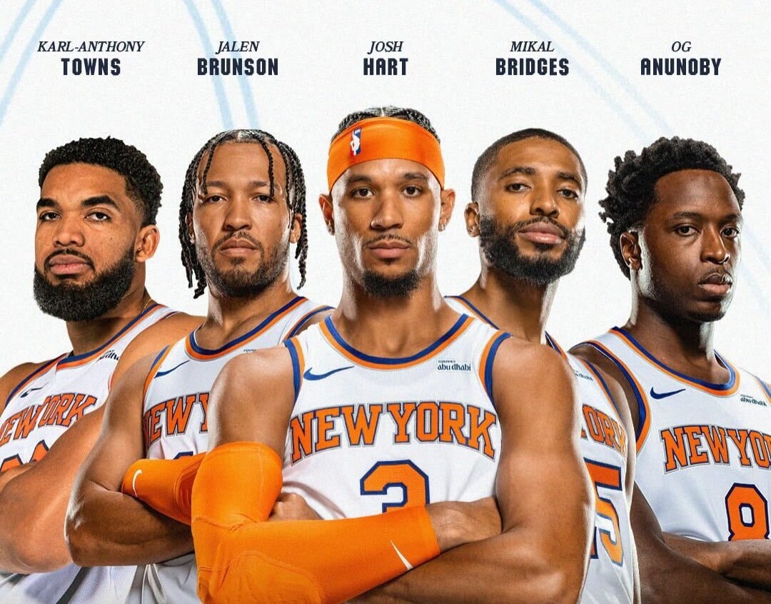 Quinteto titular de los New York Knicks para la NBA Cup.