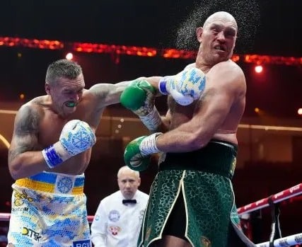 Usyk le dio una paliza a Tyson Fury en su primer pelea.