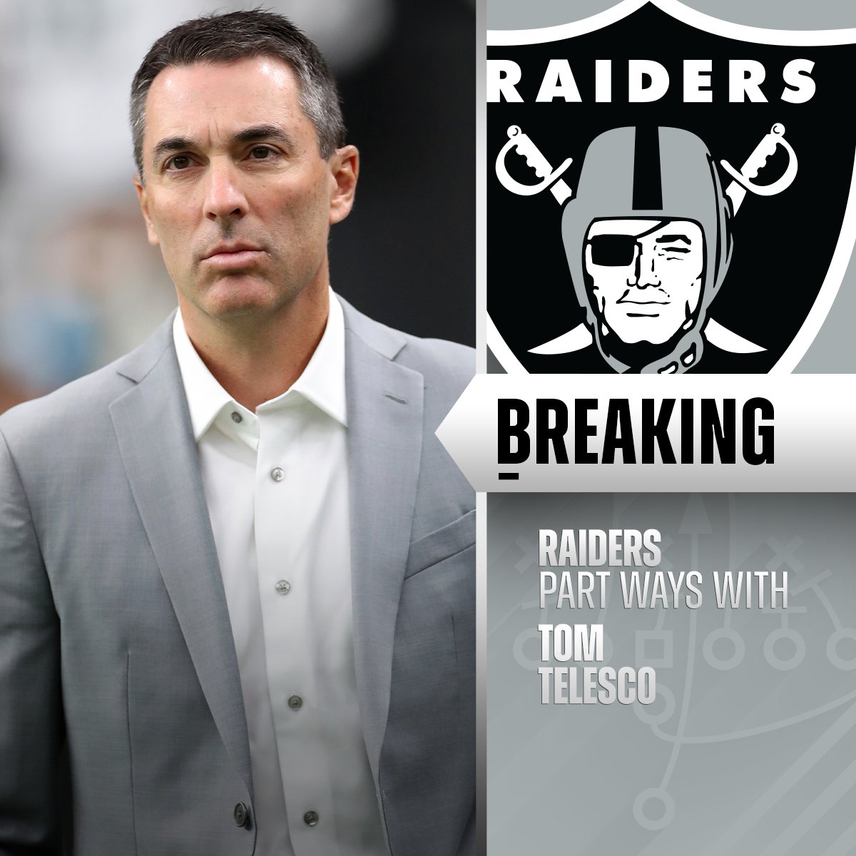 Los Raiders se separan del gerente general Tom Telesco.